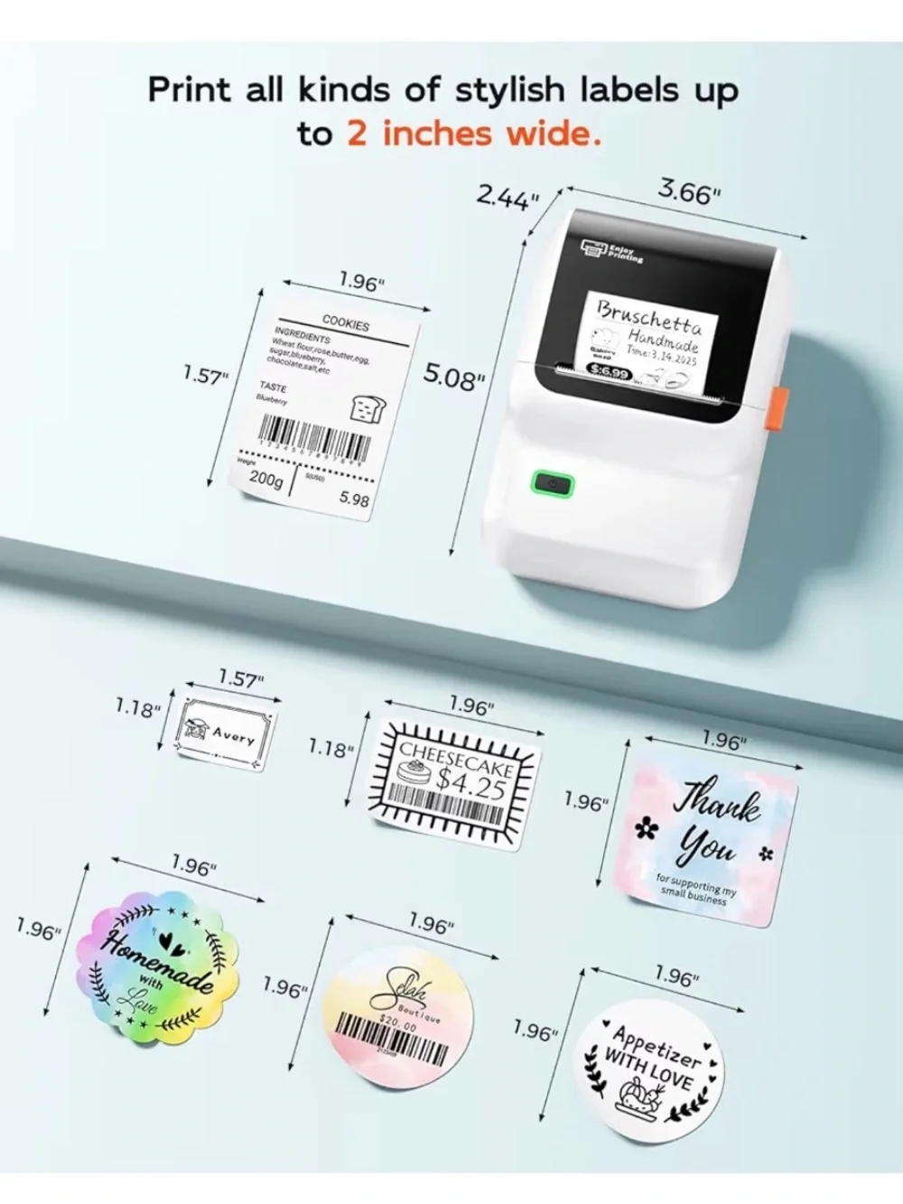 Label Maker Machine with Tape, Bluetooth Label Printer